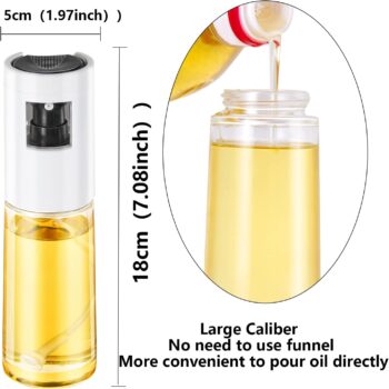 SweeHo Oil Sprayer for Cooking, Food-Grade Olive Oil Sprayer Mister Dispenser, 120ml Olive Oil Spray Bottle, Portable Oil Spritzer, Is a Best Kitchen Gadgets for Air Fryer, BBQ