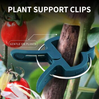 Plant Clips, Tomato Clips for Plant Support 40 PC -Green Gentle Gardening Plant & Flower Lever Loop Gripper Clips, Tool for Supporting or Straightening Plant Stems, Stalks, and Vines, Garden Clips