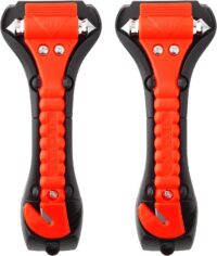 SINSEN Car Safety Hammer Set of 2 Emergency Escape Tool Auto Car Window Glass Hammer Breaker and Seat Belt Cutter Escape 2-in-1 for Family Rescue & Auto Emergency Escape Tools