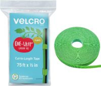 VELCRO Brand 90648 ONE-WRAP Garden Ties | Plant Supports for Effective Growing | Strong Grips are Reusable and Adjustable | Cut-to-Length, 75 ft x 1/2 in, Green-Recycled Plastic