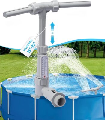 Swimming-Pool Waterfall-Fountain Water Fun Sprinkler - Dual Sprayer Multiple Spray Method, Pool Decoration Cascade Fountain for Above & In-ground Pools, Practical Pool Aerator Water Cooler Circulation